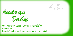 andras dohm business card